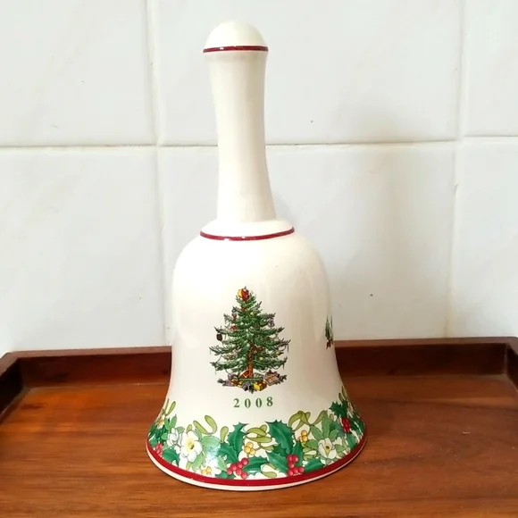 Spode 2008 Ceramic Christmas Tree Collectible Bell - Picture 1 of 6